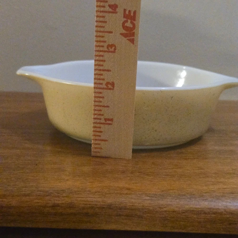 Vintage Pyrex 471 Autumn Harvest Wheat 1 Pint Yellow Speckled Casserole Dish